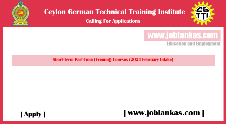 Admission For Part Time Evening Courses 2024 Ceylon German