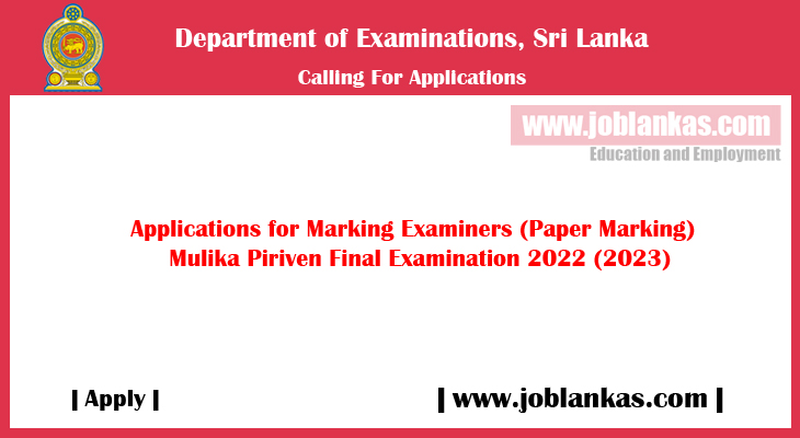 Marking Examiners (Paper Marking) Application – Mulika Piriven Final ...