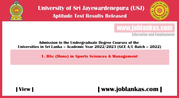 Results Released – University of Sri Jayewardenepura Sports Sciences ...
